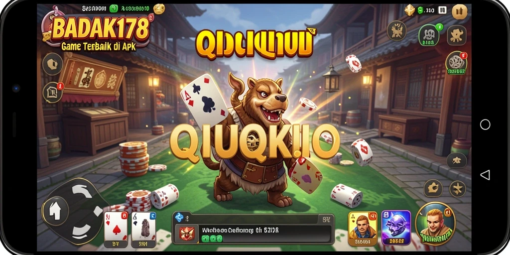 Tampilan gameplay seru dari game QiuQiu BADAK178.