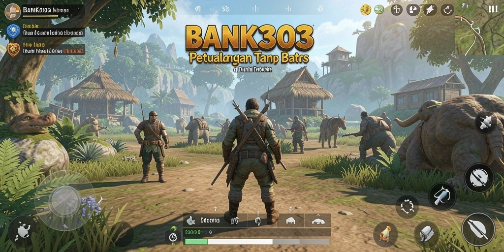 Gameplay BANK303 yang menampilkan dunia terbuka yang menakjubkan.