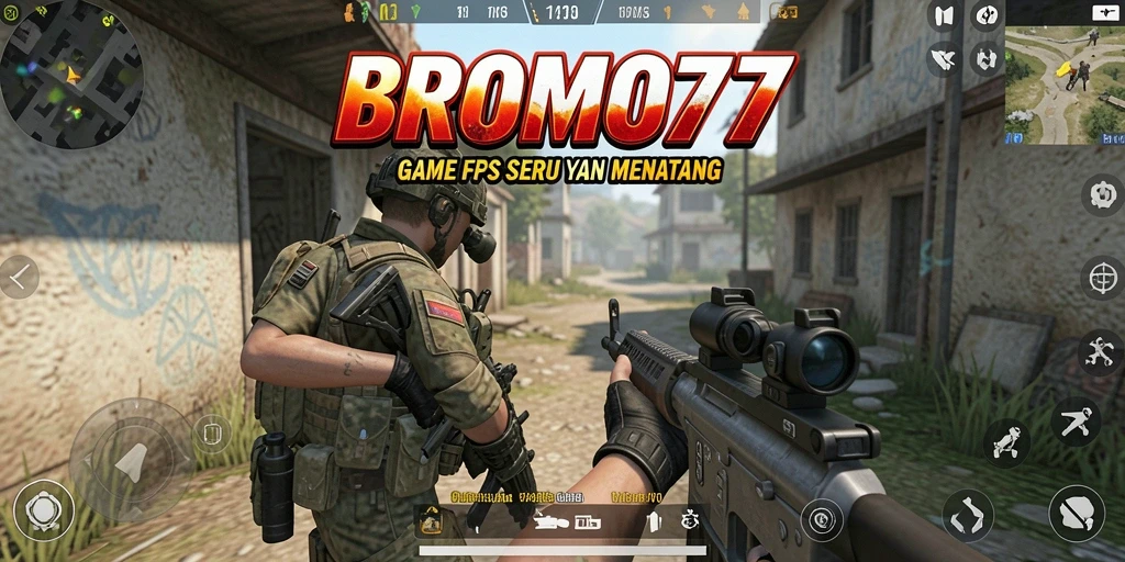 Screenshot BROMO77 menampilkan aksi tembak-menembak yang intens dan grafis yang menawan.