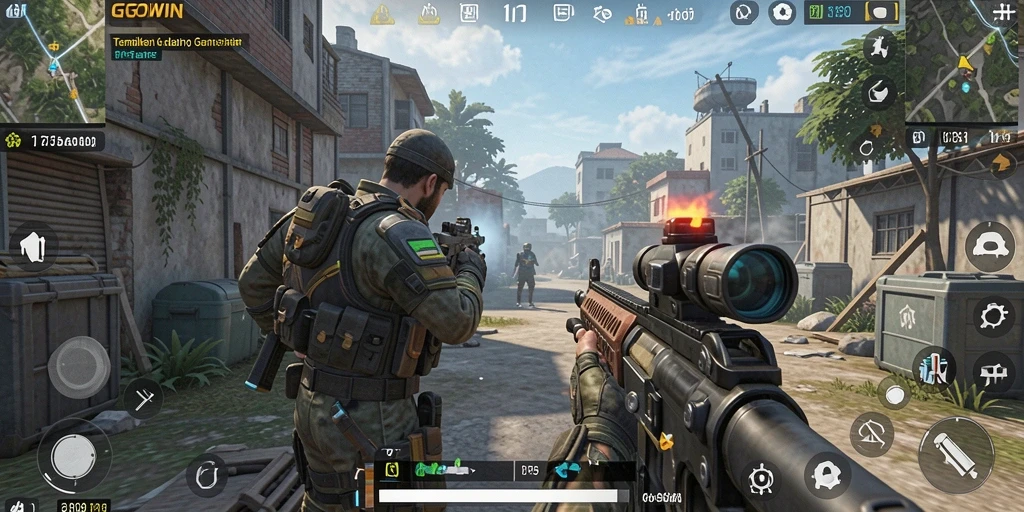 Screenshot GOWIN menampilkan aksi seru dalam gameplay TPS.