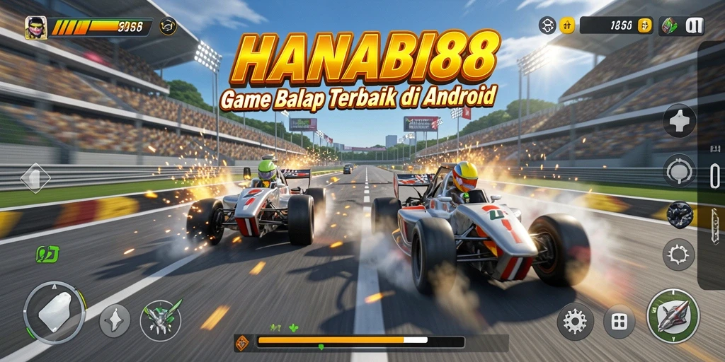 Tampilan utama gameplay Racing di HANABI88 dengan aksi balapan yang mendebarkan.