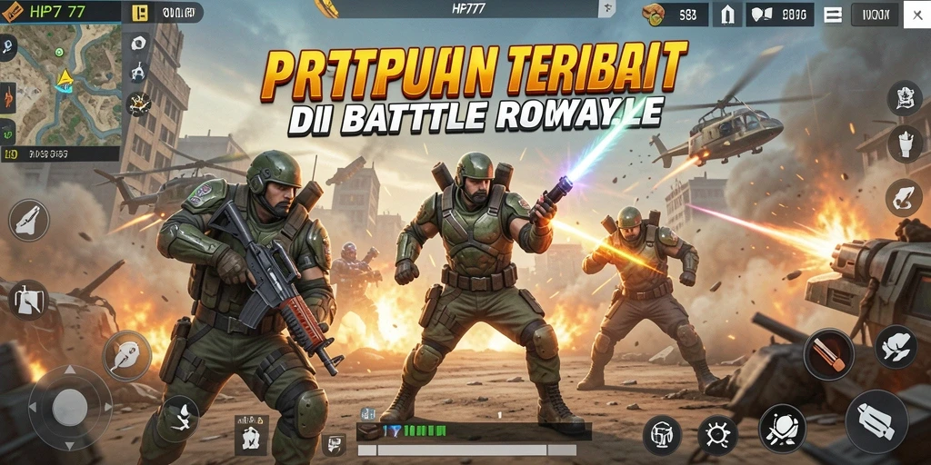 Tangkapan layar gameplay HP777 yang mendebarkan dalam momen Battle Royale.