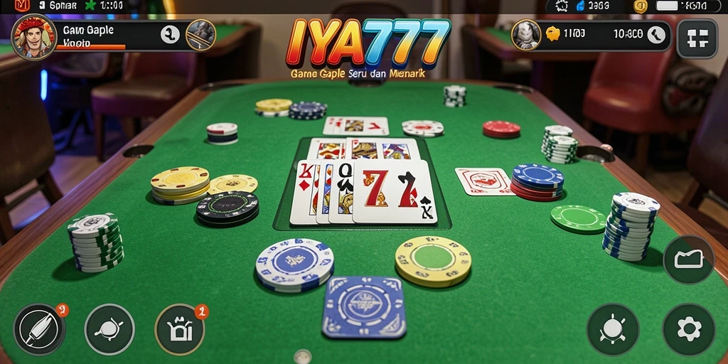 Tampilan gameplay seru dalam IYA777 saat bermain Gaple.