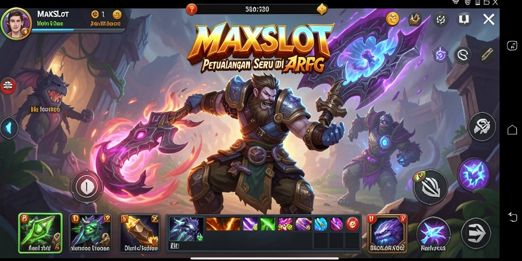Tampilan gameplay seru dalam dunia ARPG MAXSLOT.