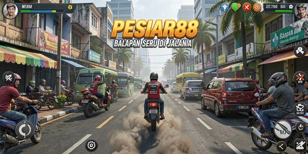 Gameplay menarik balapan di jalanan PESIAR88.
