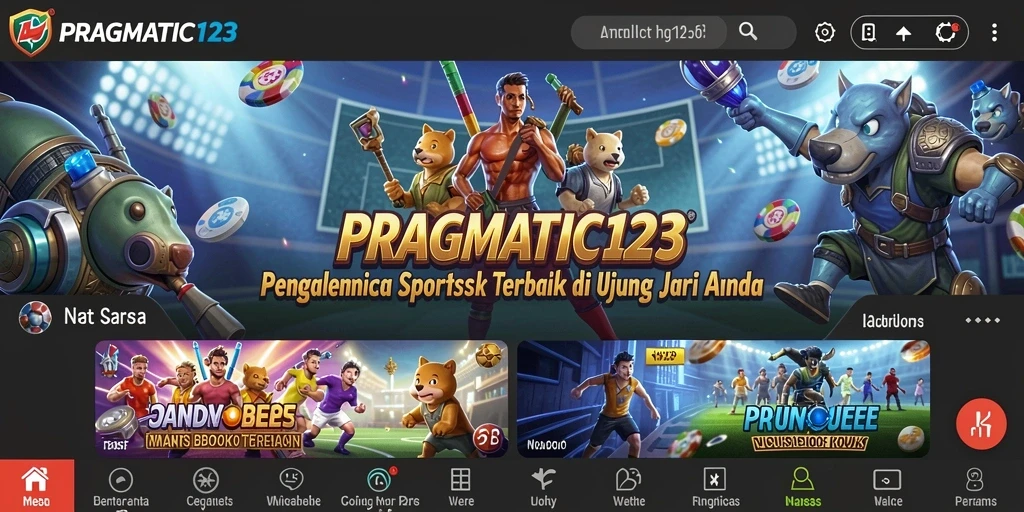 Tampilan antarmuka pengguna dari aplikasi PRAGMATIC123 saat bermain taruhan olahraga.