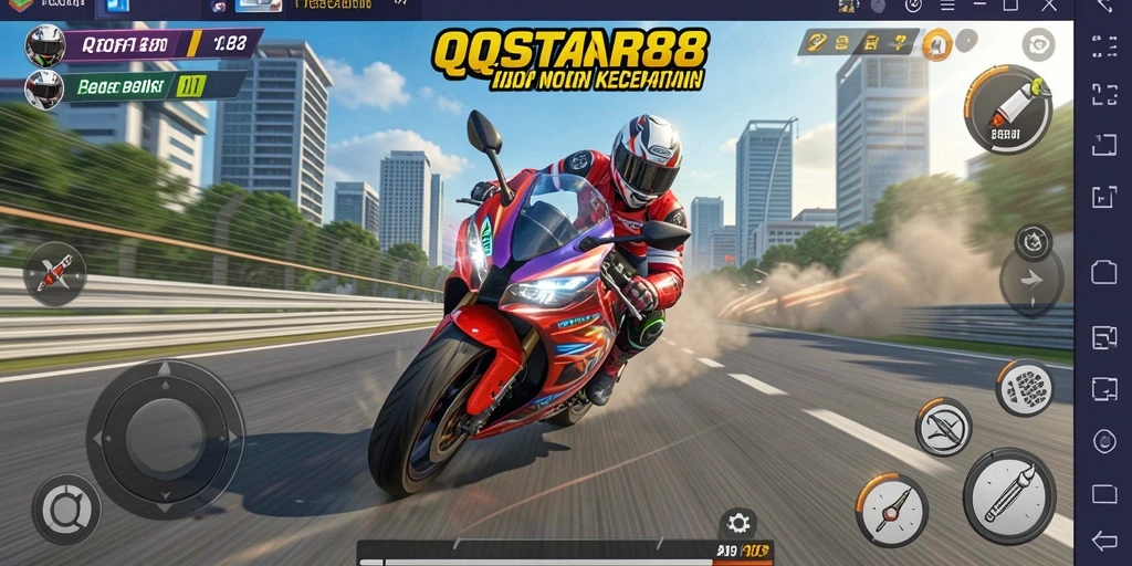 Gameplay balap motor yang intens dan mendebarkan di QQSTAR88.