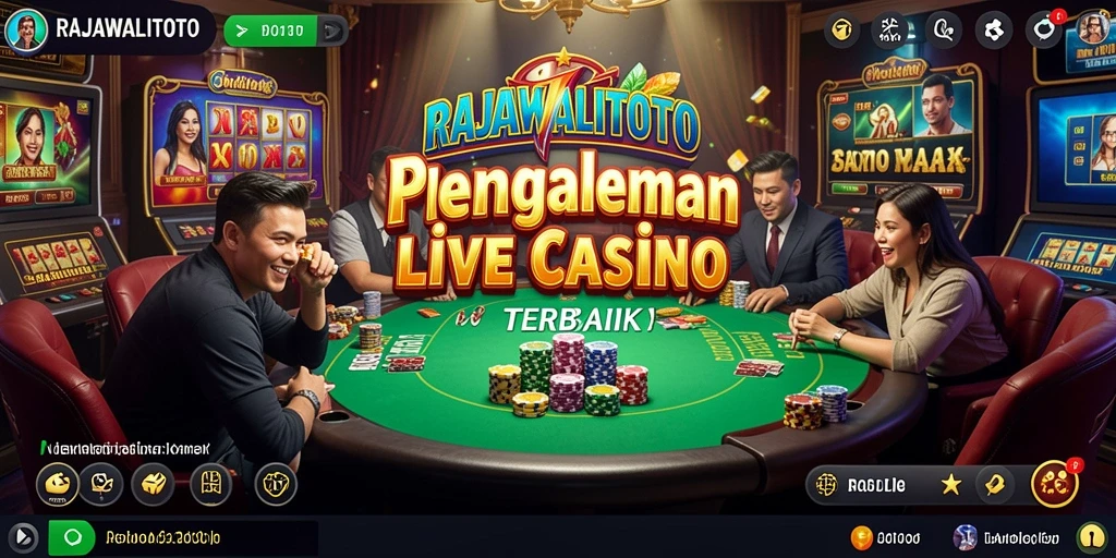 Gameplay RAJAWALITOTO menampilkan dealer langsung dan suasana kasino yang menarik.