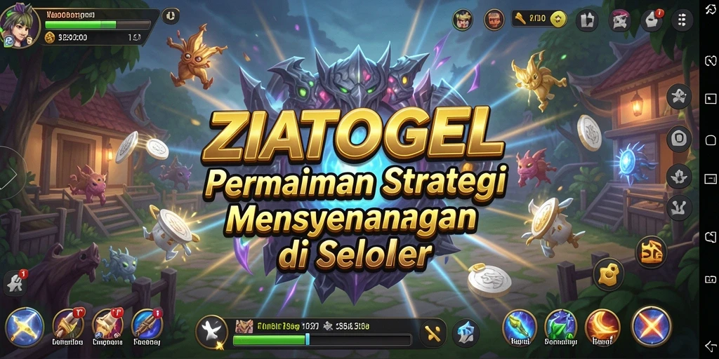 Screenshot ZIATOGEL menampilkan aksi seru dalam pertempuran strategi.